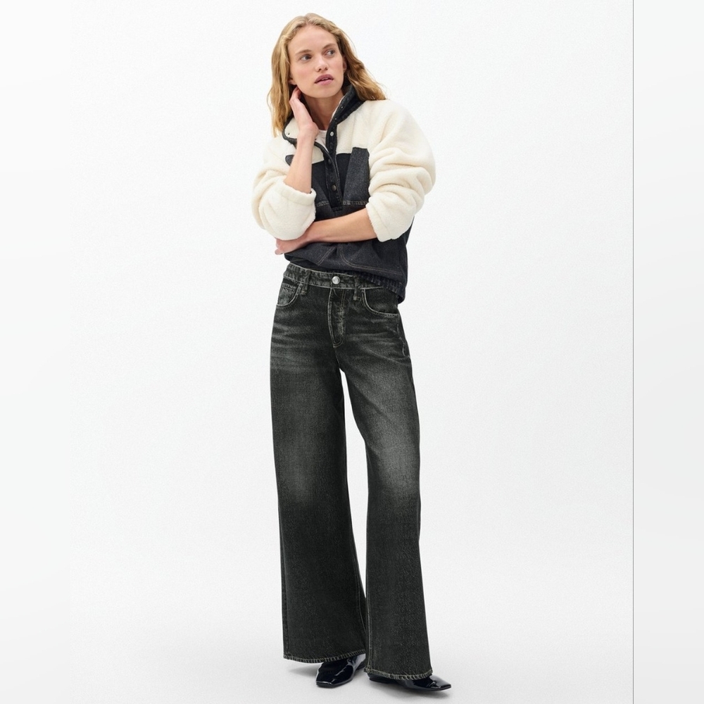 Rag & Bone Miramar Sofie Wide-Leg Pants Cotton Knit Super Soft Wide Leg Jeans 32